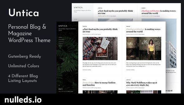 Untica - Personal Blog & Magazine WordPress Theme