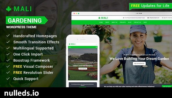 Mali - Landscaping, Gardening, and Lawn Responsive WordPress Theme