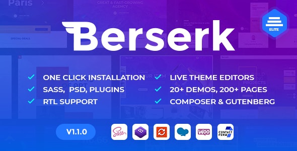 Berserk - Business Portfolio Blog Corporate eCommerce Shop WordPress theme