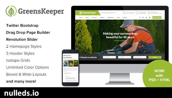 GreensKeeper - Gardening & Landscaping Responsive WordPress Theme