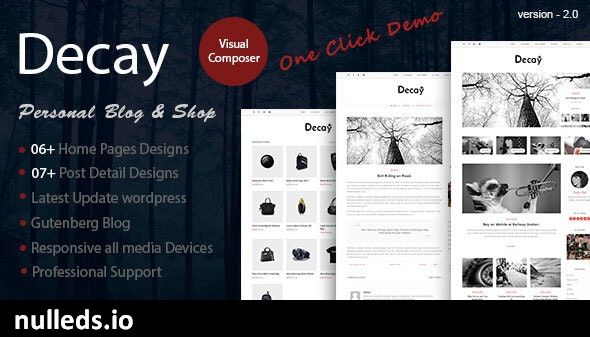 Decay - A Responsive Personal Blog & Woocommerce Shop WordPress Theme