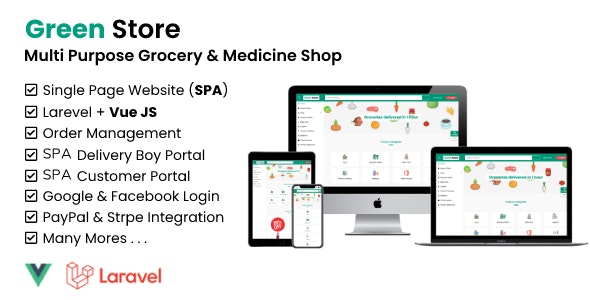 Green Store - Laravel & VUE Single Page Grocery Shop