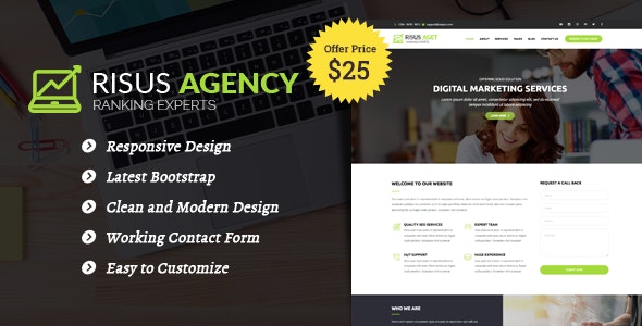 Risus Agency - SEO and Digital Marketing WordPress Theme