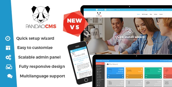 Pandao CMS Pro 5 - Fully Responsive Content Management System