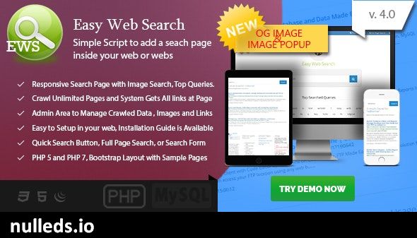 Easy Web Search - PHP Search Engine with Image Search and Crawling System