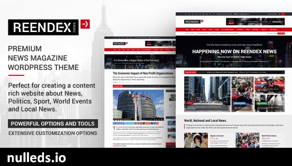 Reendex - Broadcast News Magazine WordPress Theme