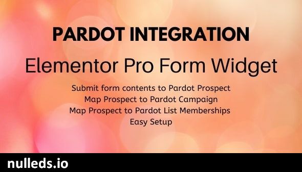 Pardot Integration - Elementor Pro Form Widget