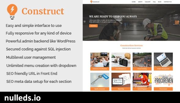 Construct - Building and Construction Website CMS