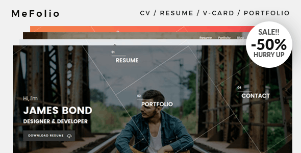 Mefolio Ajax Resume WordPress Theme