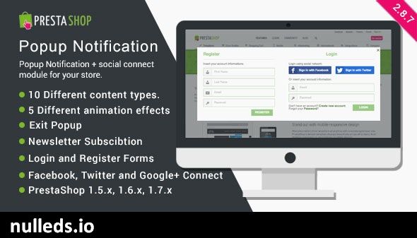 Popup Notification + Social Connect - PrestaShop Module