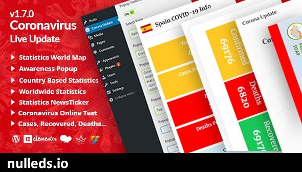 Corona Updatepro | COVID-19 Statistics Live Tracking / Update for WordPress