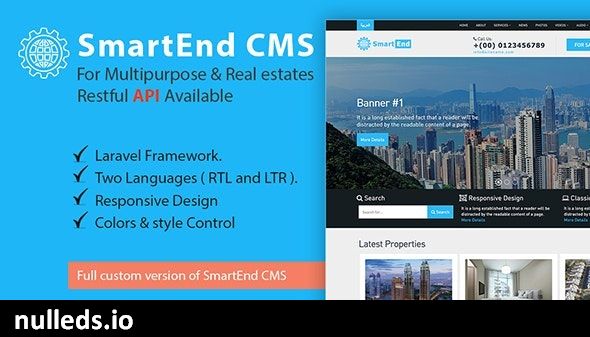 SmartEnd CMS for multipurpose & real estate with Restful API