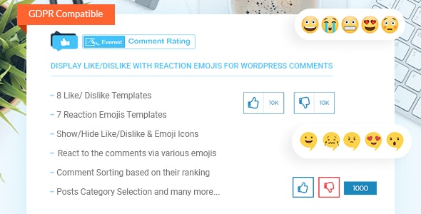 Everest Comment Rating - Display Like/Dislike With Reaction Emojis For WordPress Comments