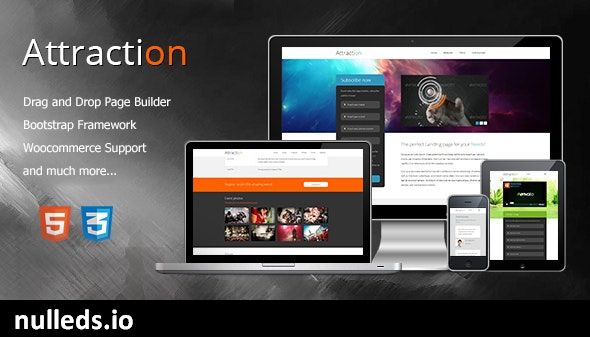 Attraction - Responsive WordPress Landing Page