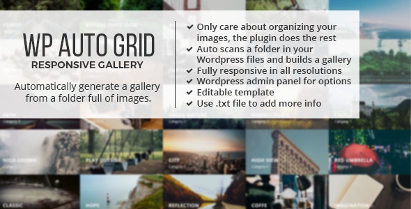 Auto Grid Responsive Gallery - Wordpress