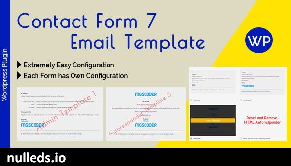 Contact Form 7 Email Template - email Template Configuration for Admin and Autoresponder