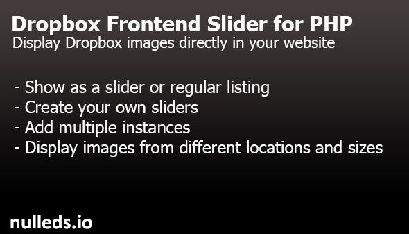 Dropbox Frontend Slider for PHP