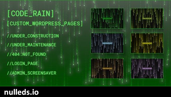 Code Rain - Custom pages for WordPress