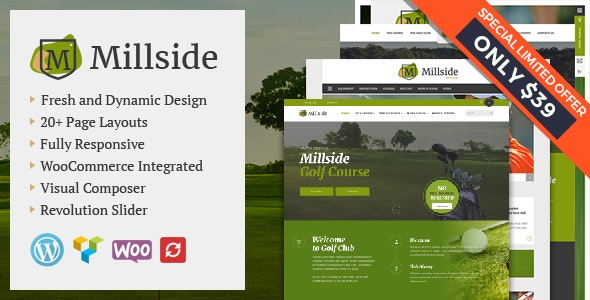 Millside - Golf and Sport WordPress theme