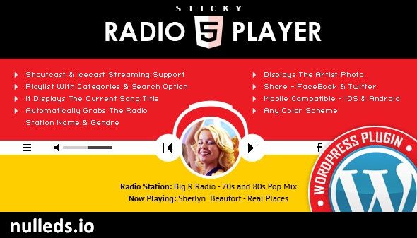 Sticky Radio Player WordPress Plugin - Full Width Shoutcast and Icecast HTML5 Player