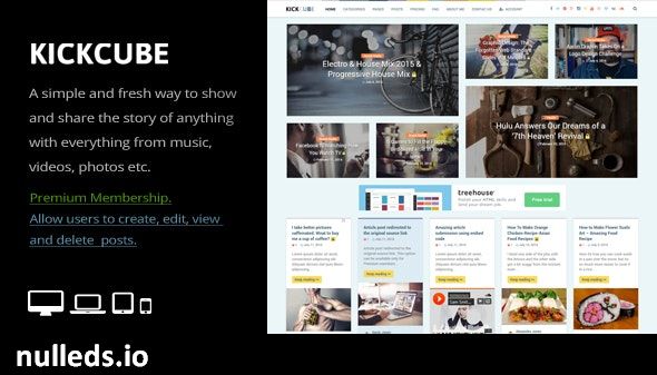 KICKCUBE - Membership & User Content Sharing Theme