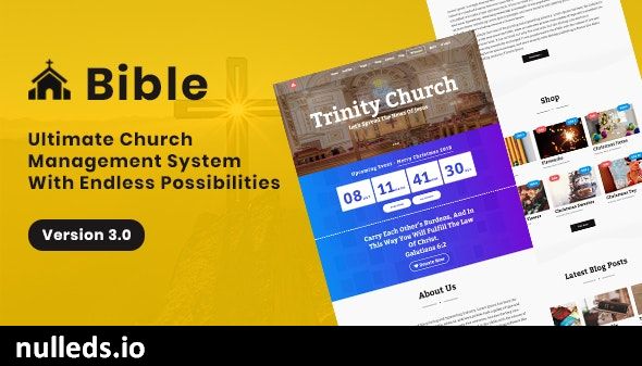 Bible - Church Management System With Shop, Donation, Sermon, Blog, Event, Role, Attendance & More