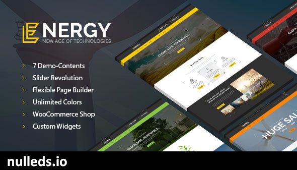 Energy - solar and wind alternative power WordPress Theme