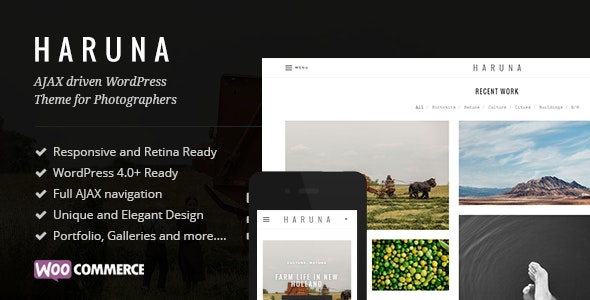 Haruna - AJAX Photography WordPress Theme