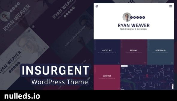 Insurgent - Personal Vcard Resume Portfolio WordPress Theme