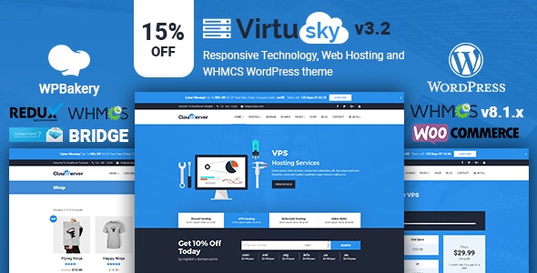 VirtuSky | Responsive Web Hosting and WHMCS WordPress Theme