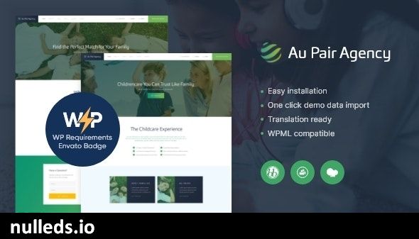 Au-Pair - Babysitting & Nanny Agency WordPress Theme