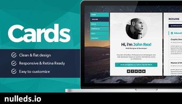 Cards - Resume & Portfolio WordPress Theme