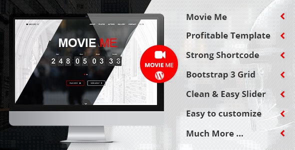 Movie Me (v5.7) One Page Responsive WordPress Theme