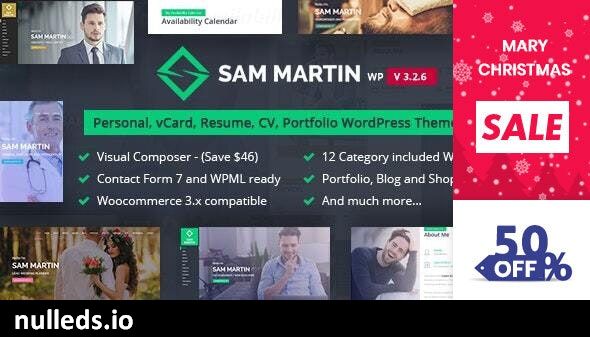 Sam Martin - Personal vCard Resume WordPress Theme