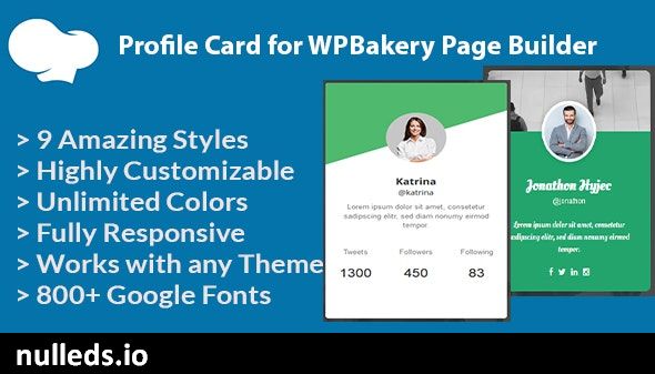 Profile Card for WPBakery Page Builder (formerly Visual Composer)