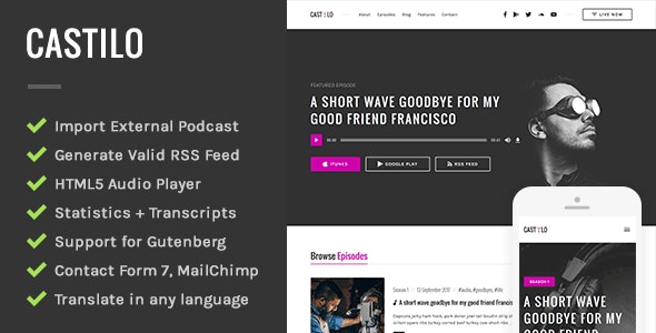 Castilo - Audio Podcast WordPress Theme
