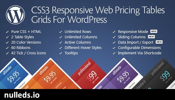 CSS3 Responsive WordPress Compare Pricing Tables