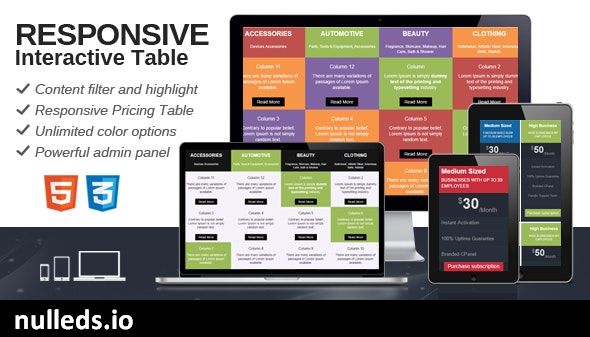 Responsive Interactive Table