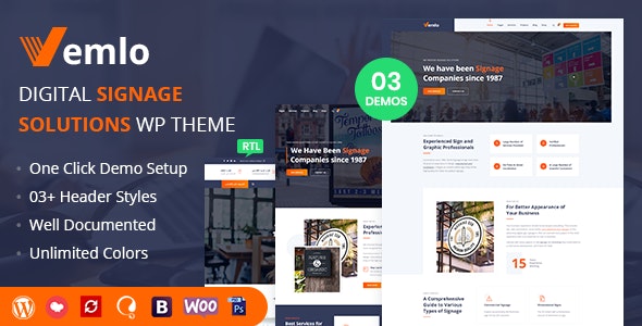 Vemlo - Digital Signage Services WordPress Theme