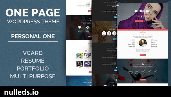 Personal One - OnePage / VCard / WordPress Theme