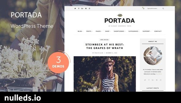 Portada - Elegant Blog Blogging WordPress Theme