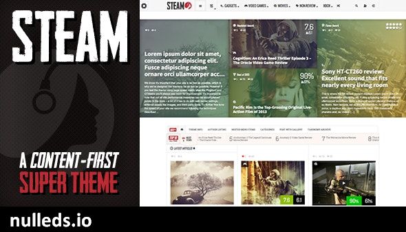 Steam - Responsive Retina Review Magazine Theme