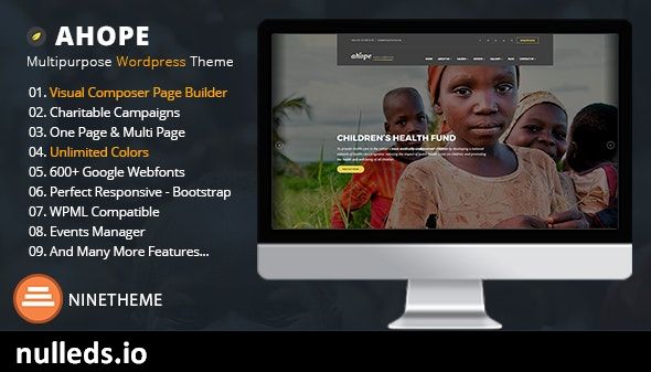 Ahope - Charity & Nonprofit Help WordPress Theme