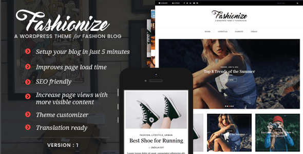 Fashionize - Responsive WordPress Blog Theme