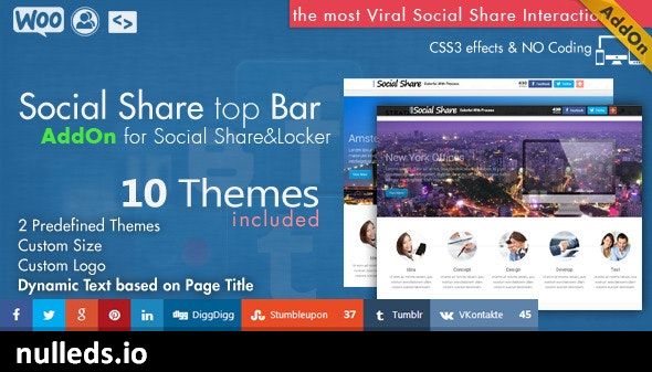 Social Share top Bar AddOn - WordPress