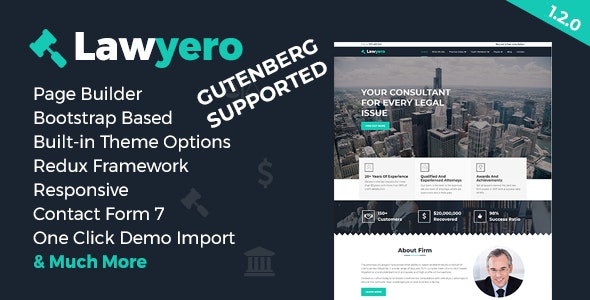 Lawyero - Attorneys & Lawyer  WordPress Theme