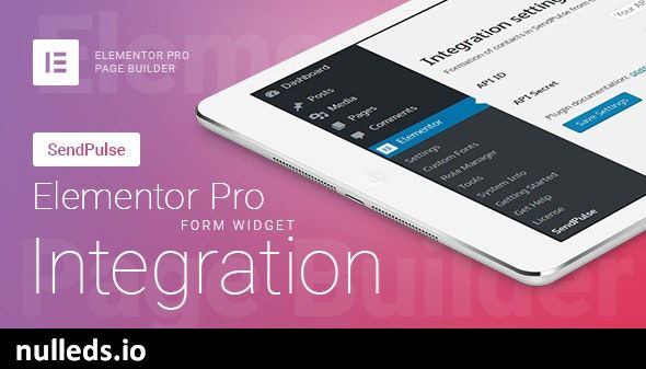 Elementor Pro Form Widget - SendPulse - Integration