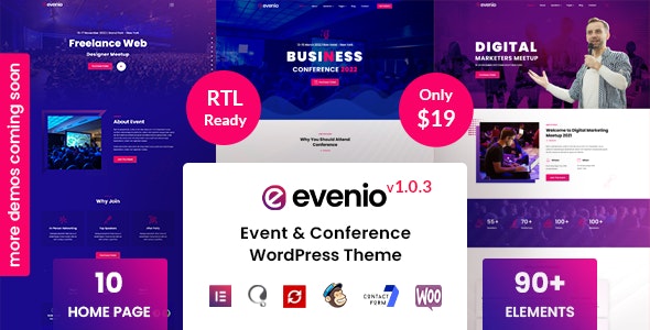 v2.0.7 Evenio - Event Conference WordPress Theme