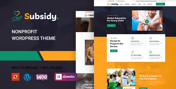 Subsidy - Nonprofit WordPress Theme