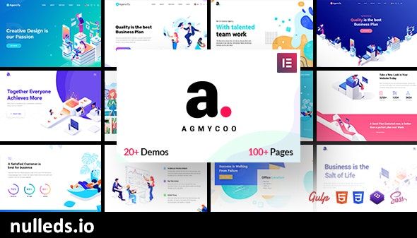 Agmycoo - Isometric Startup Creative Digital Agency WordPress Theme